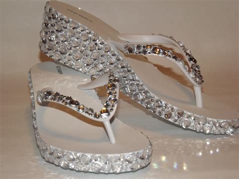 blinged out flip flops|bling flip flops for wedding.